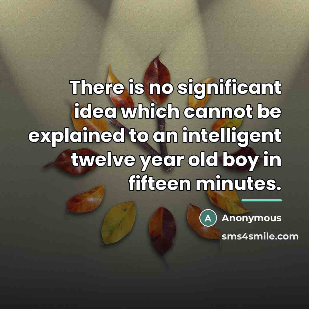 “There is no significant idea which cannot be explained to…” quote by Anonymous
