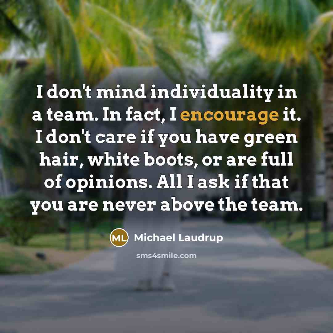 “I don't mind individuality in a team. In fact, I…” quote by Michael Laudrup