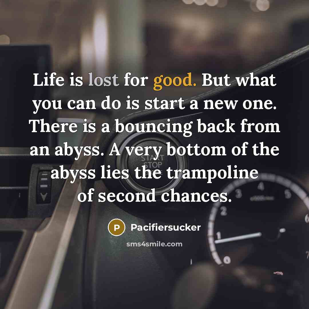 “Life is lost for good. But what you can do…” quote by Pacifiersucker