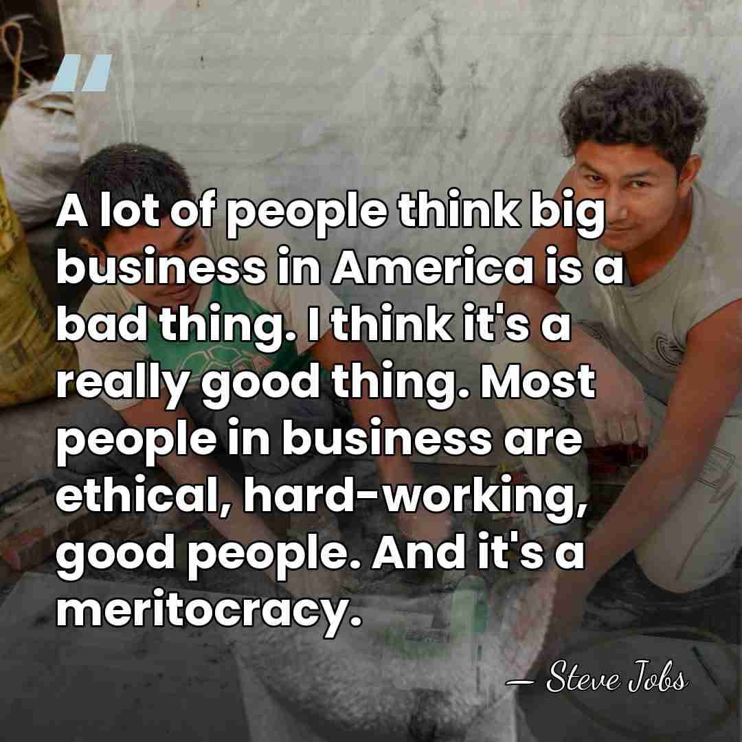 A lot of people think big business in America is a bad&hellip; - Steve Jobs