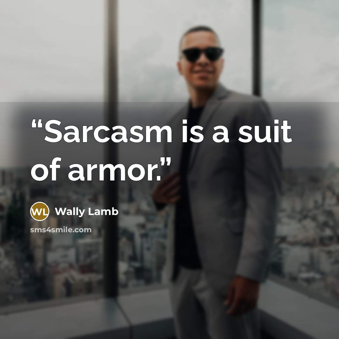 “Sarcasm is a suit of armor.” quote by Wally Lamb