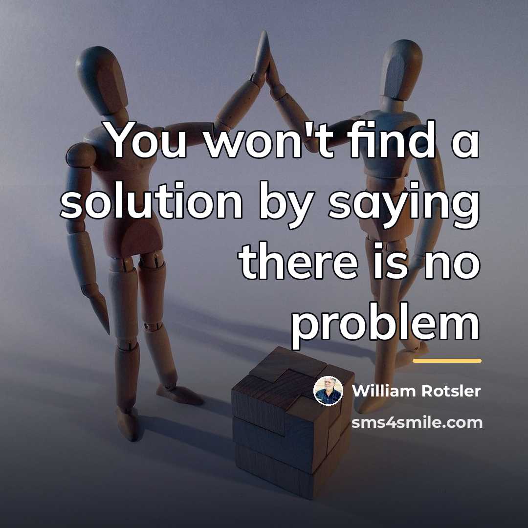 “You won't find a solution by saying there is no…” quote by William Rotsler