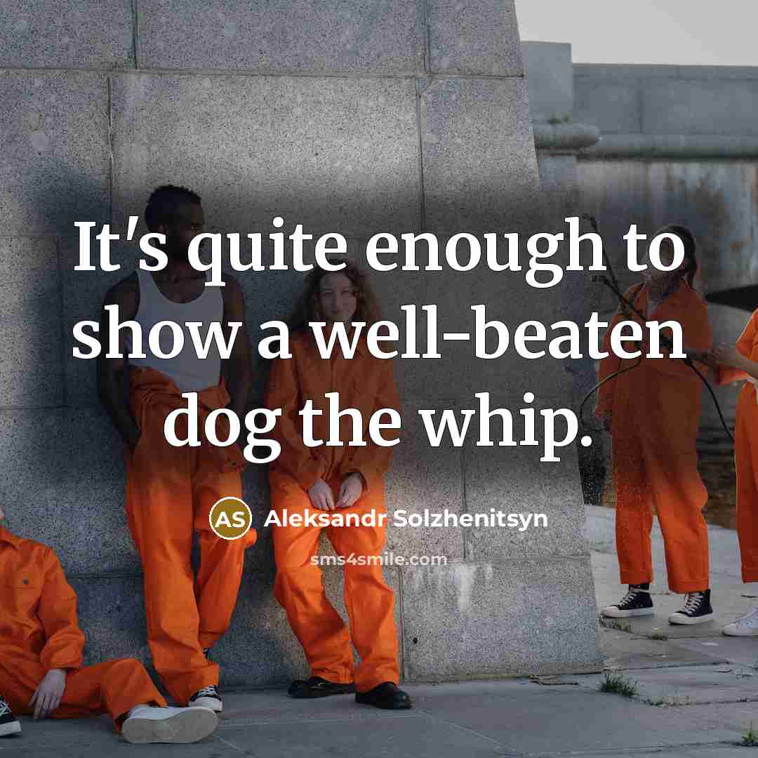 “It's quite enough to show a well-beaten dog the whip.…” quote by Aleksandr Solzhenitsyn