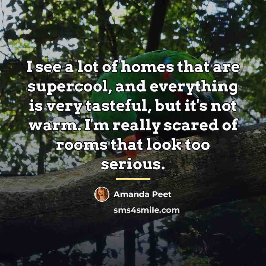 “I see a lot of homes that are supercool, and…” quote by Amanda Peet