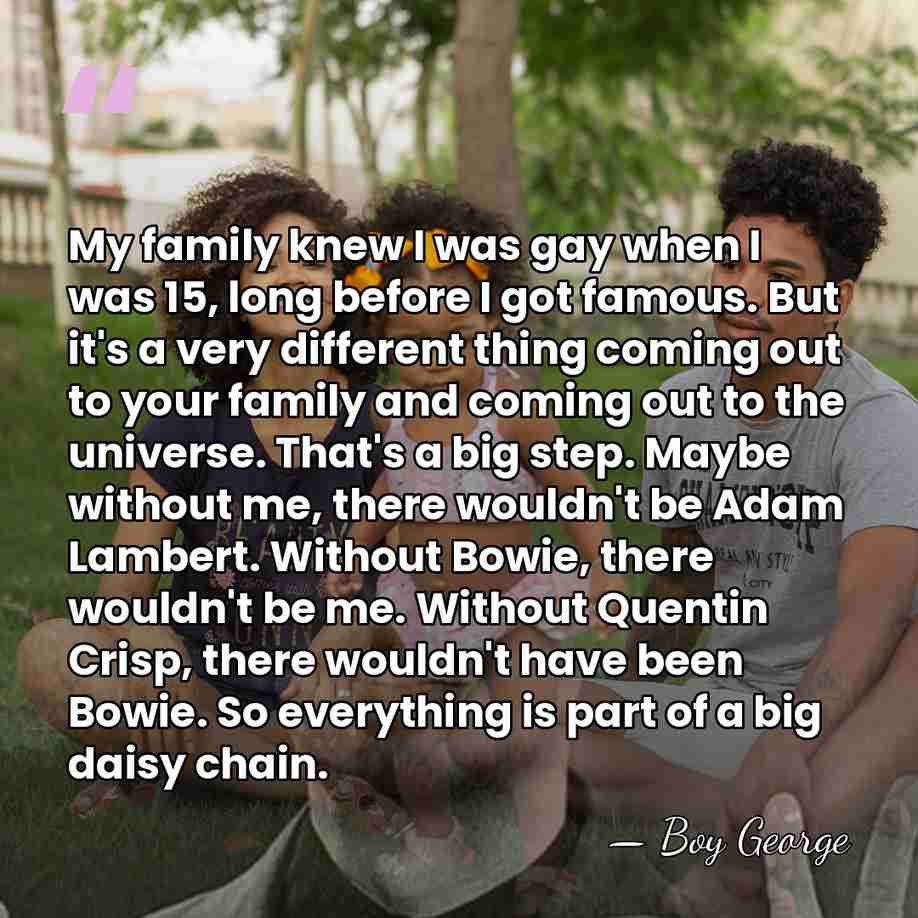 My family knew I was gay when I was 15, long before&hellip; - Boy George