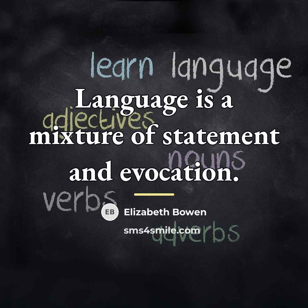 “Language is a mixture of statement and evocation.…” quote by Elizabeth Bowen