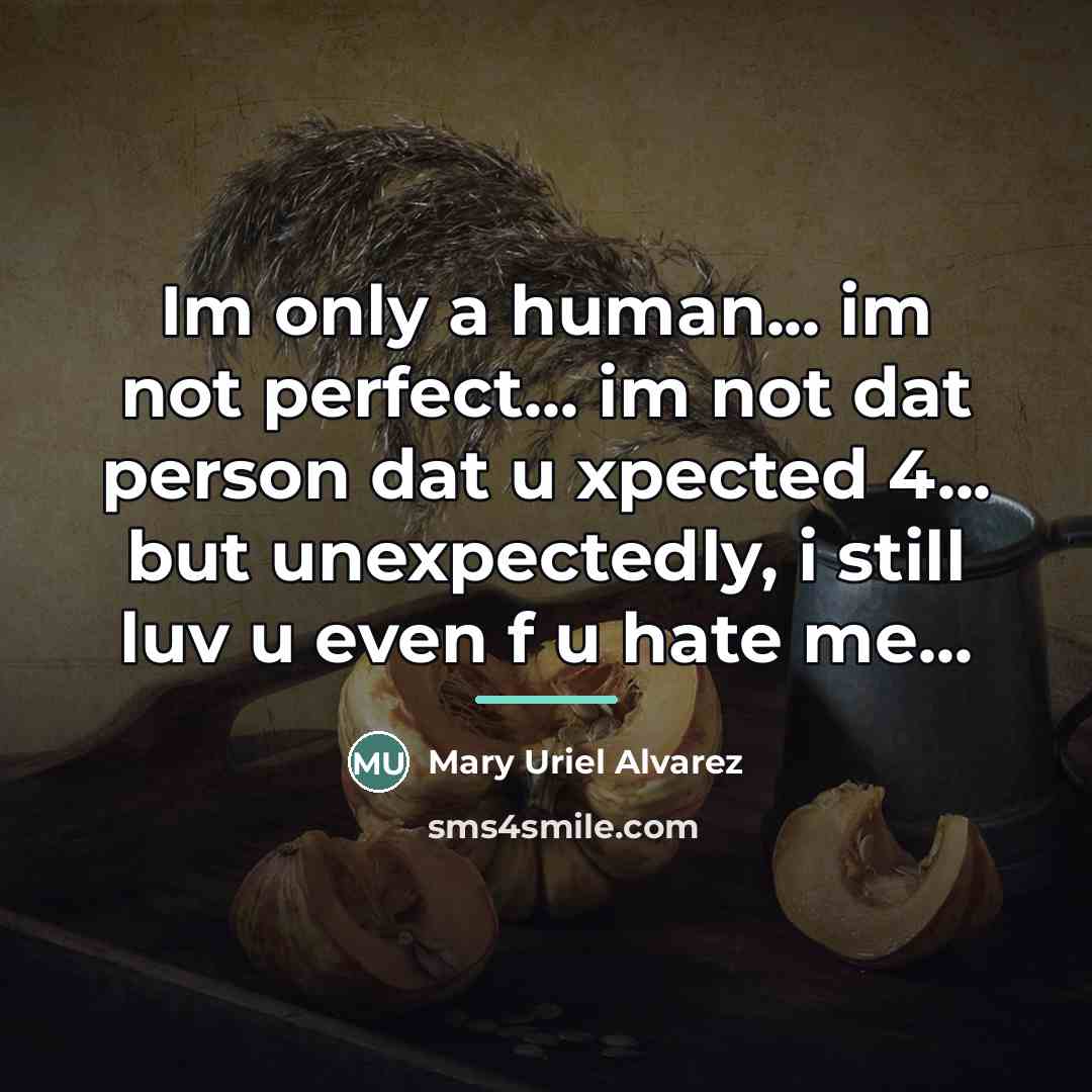 “Im only a human... im not perfect... im not dat…” quote by Mary Uriel Alvarez