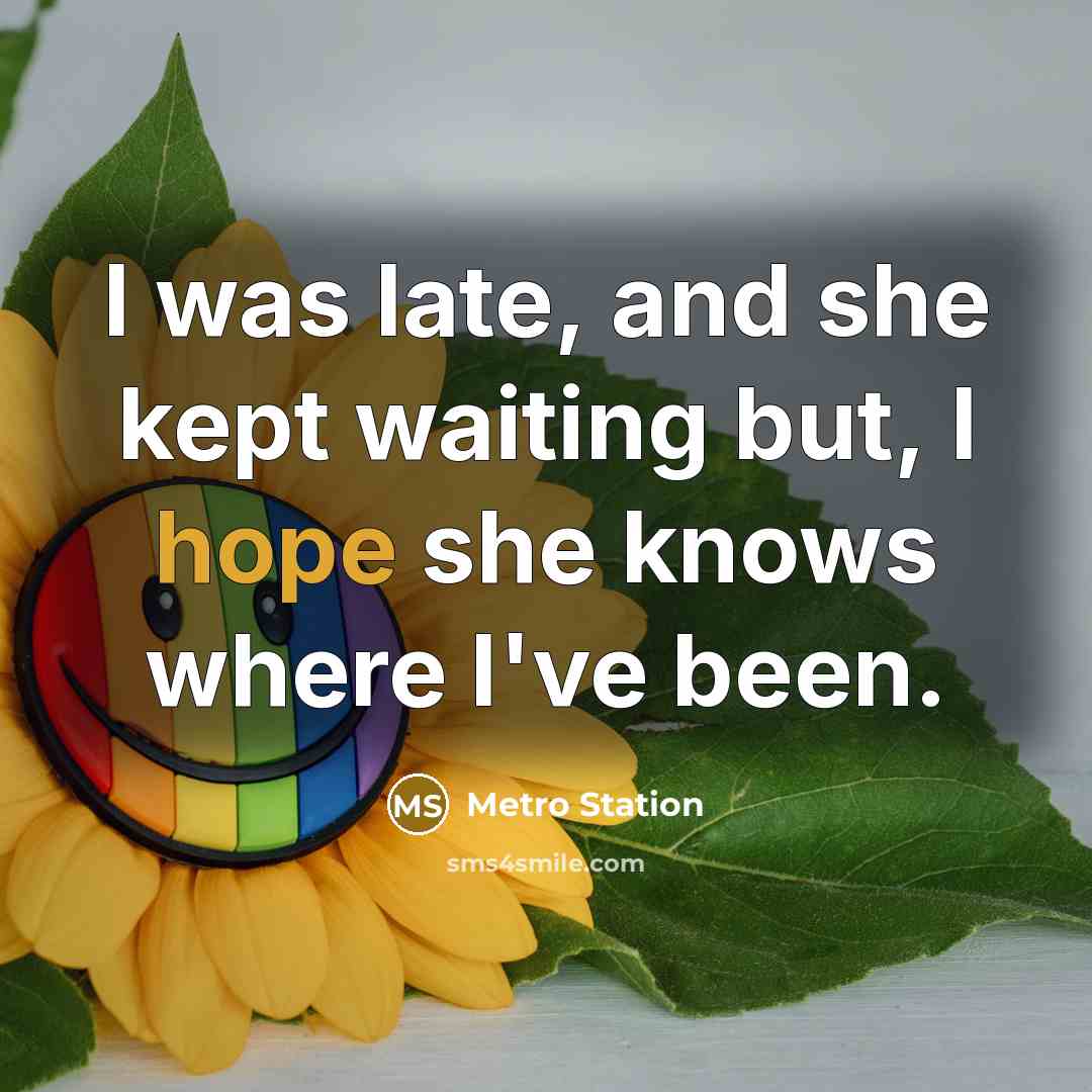 “I was late, and she kept waiting but, I hope…” quote by Metro Station