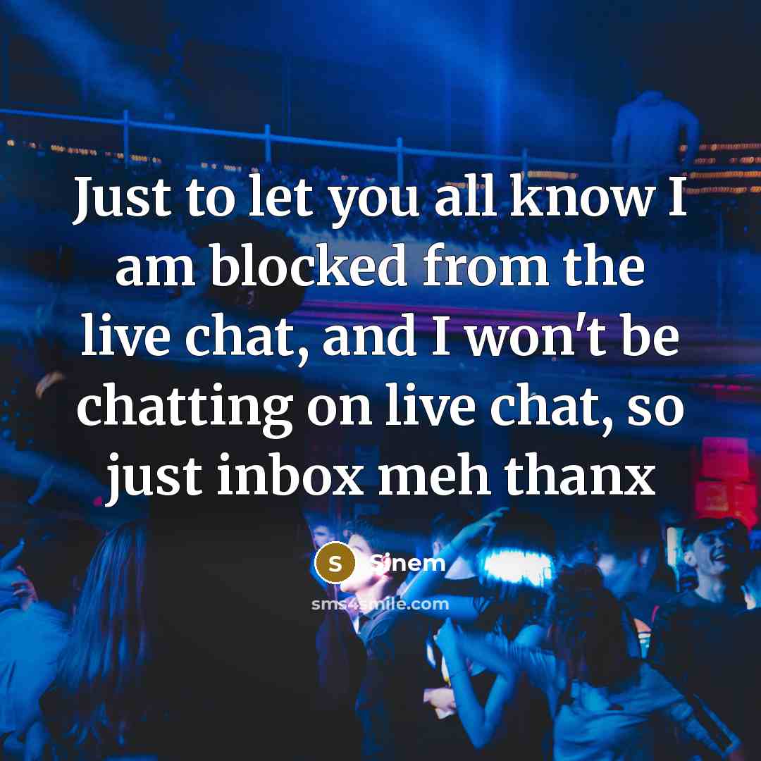 “Just to let you all know I am blocked from…” quote by Sinem
