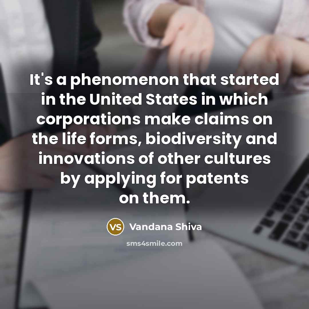 “It's a phenomenon that started in the United States in…” quote by Vandana Shiva
