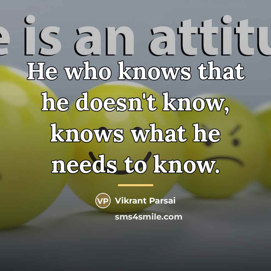 “He who knows that he doesn't know, knows what he…” quote by Vikrant Parsai