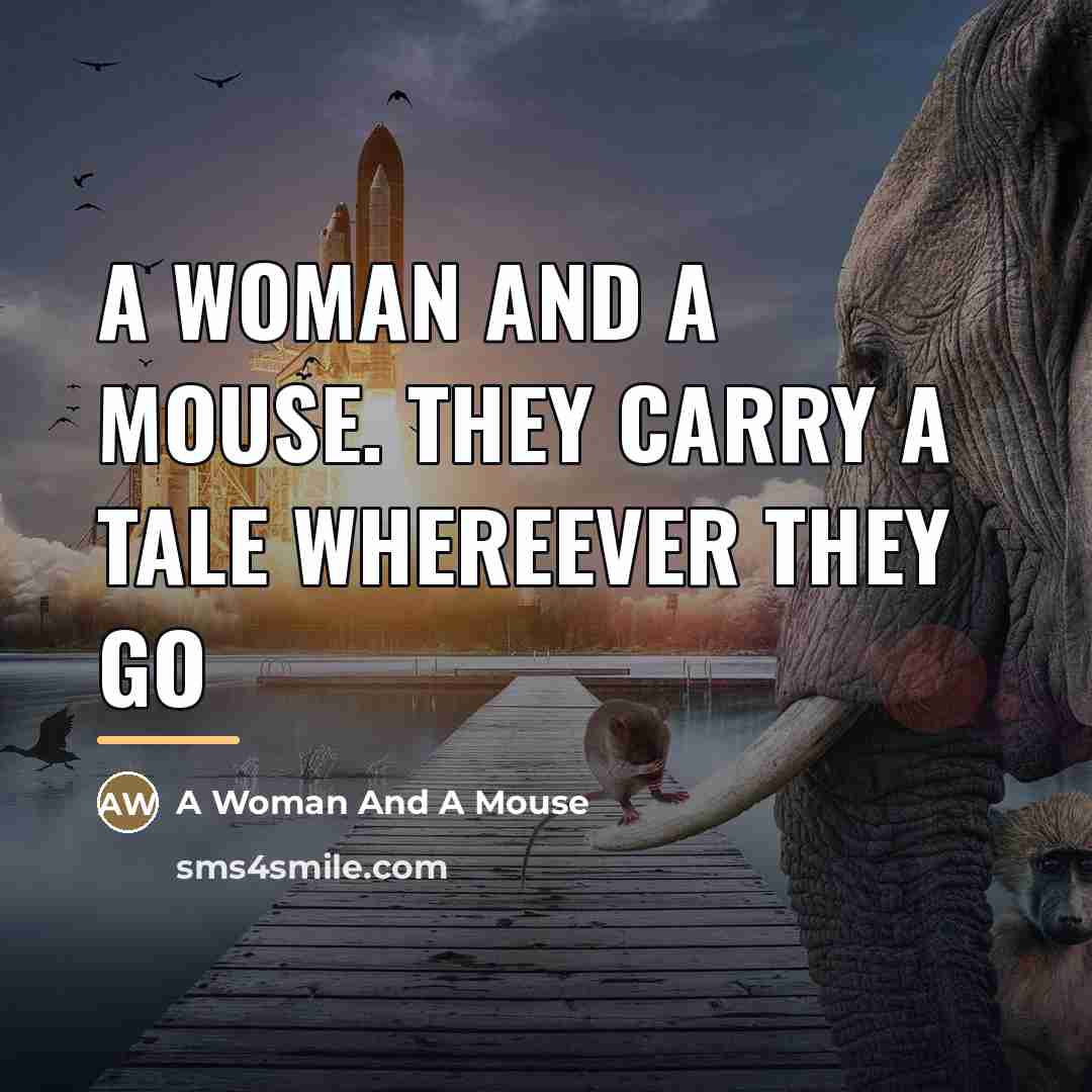 “A woman and a mouse. they carry a tale whereever…” quote by A Woman And A Mouse