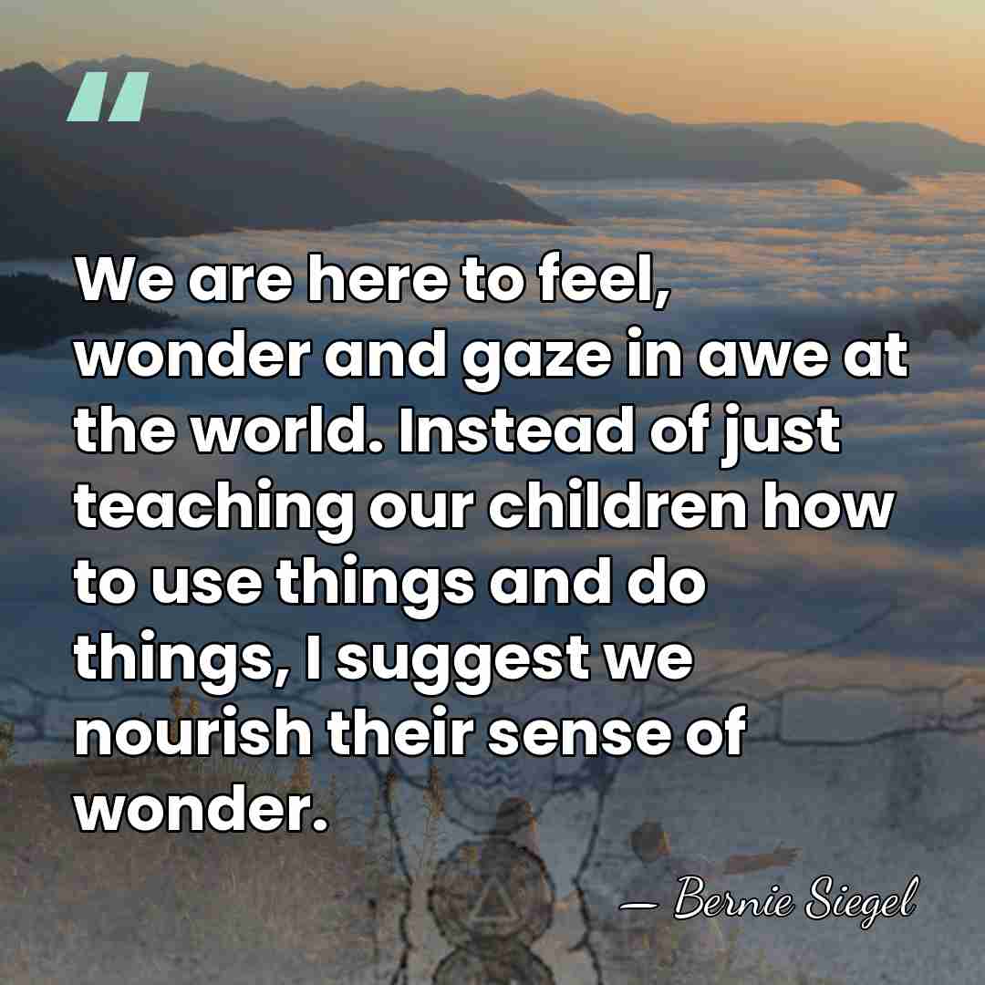 We are here to feel, wonder and gaze in awe at the&hellip; - Bernie Siegel