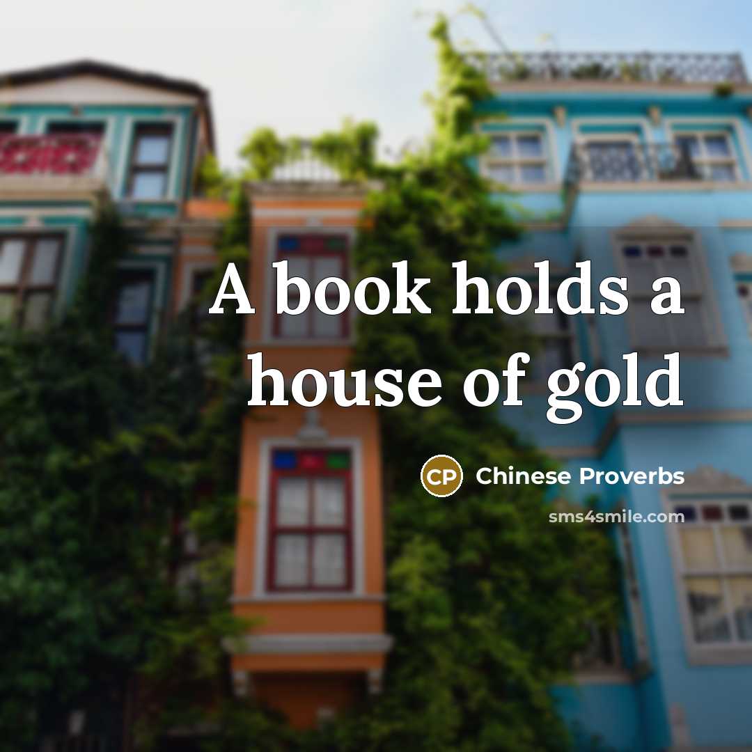 “A book holds a house of gold…” quote by Chinese Proverbs