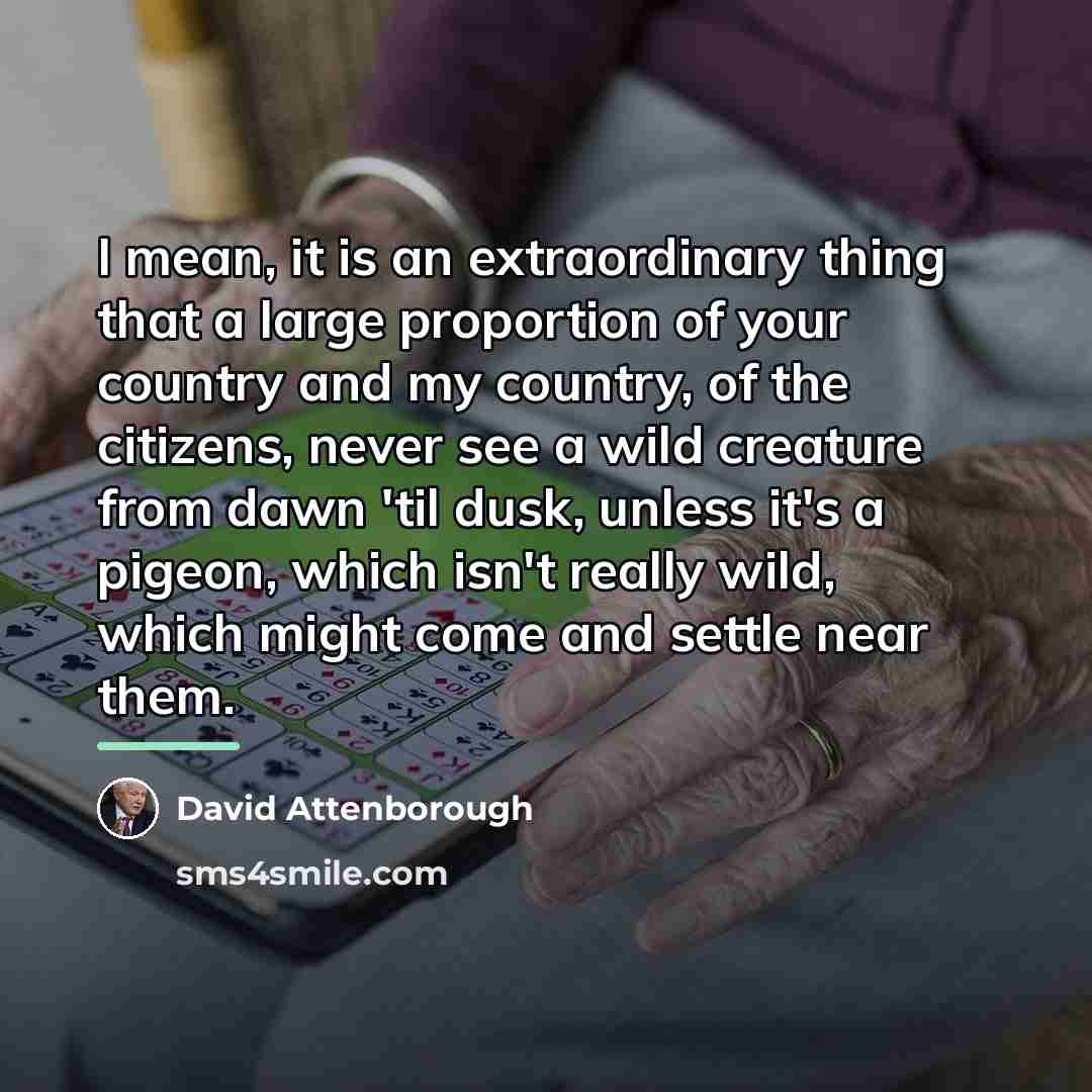 “I mean, it is an extraordinary thing that a large…” quote by David Attenborough