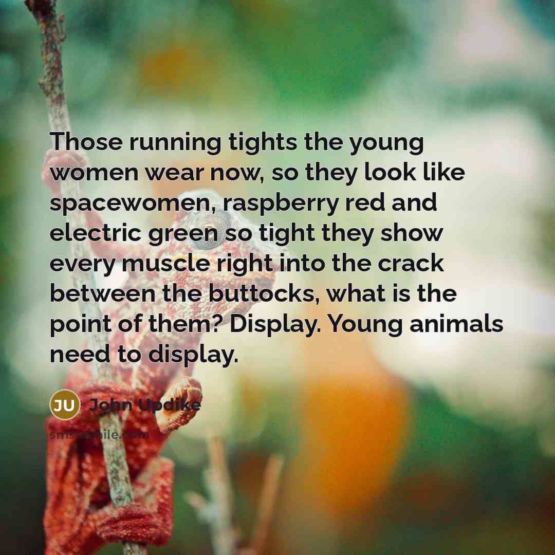 “Those running tights the young women wear now, so they…” quote by John Updike