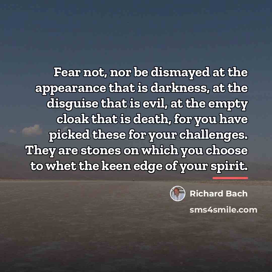 “Fear not, nor be dismayed at the appearance that is…” quote by Richard Bach