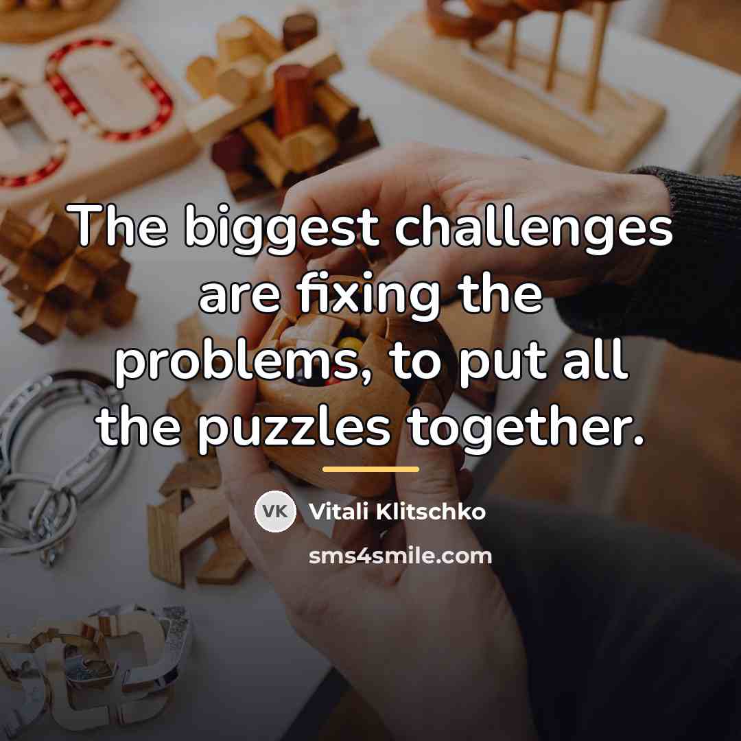 “The biggest challenges are fixing the problems, to put all…” quote by Vitali Klitschko
