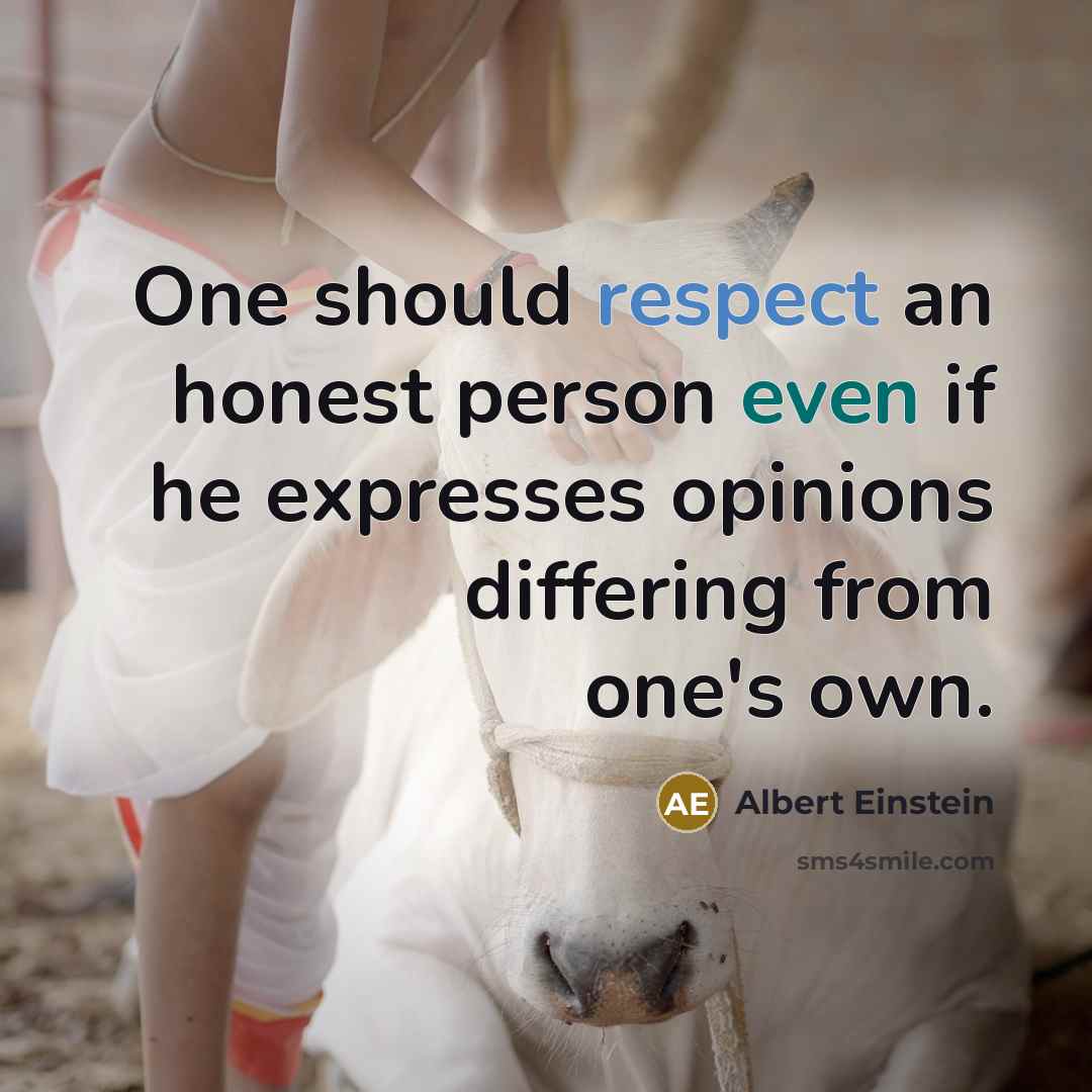 “One should respect an honest person even if he expresses…” quote by Albert Einstein