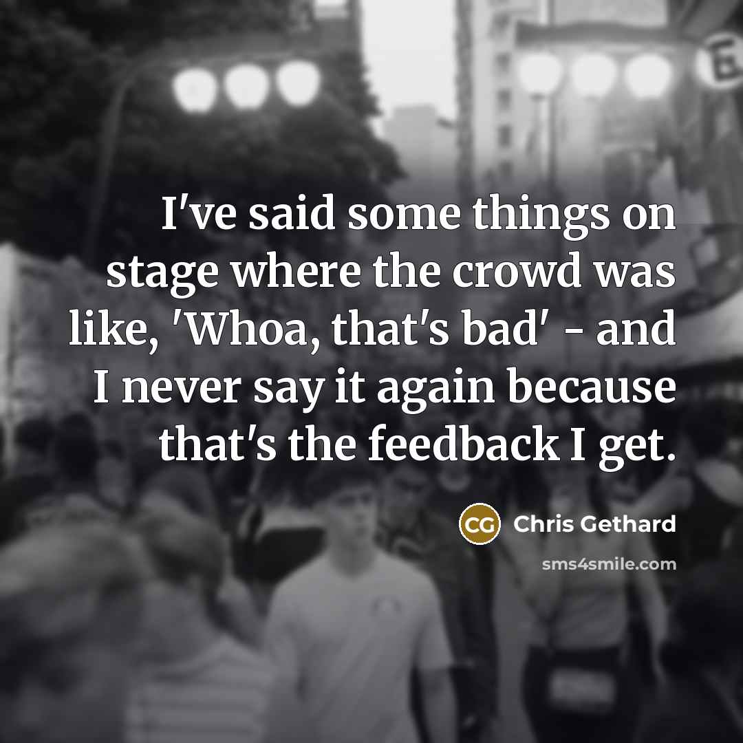 “I've said some things on stage where the crowd was…” quote by Chris Gethard