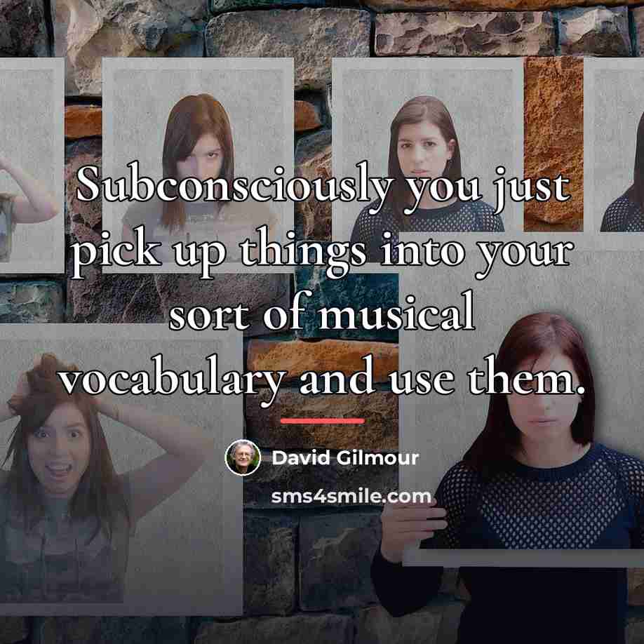 “Subconsciously you just pick up things into your sort of…” quote by David Gilmour