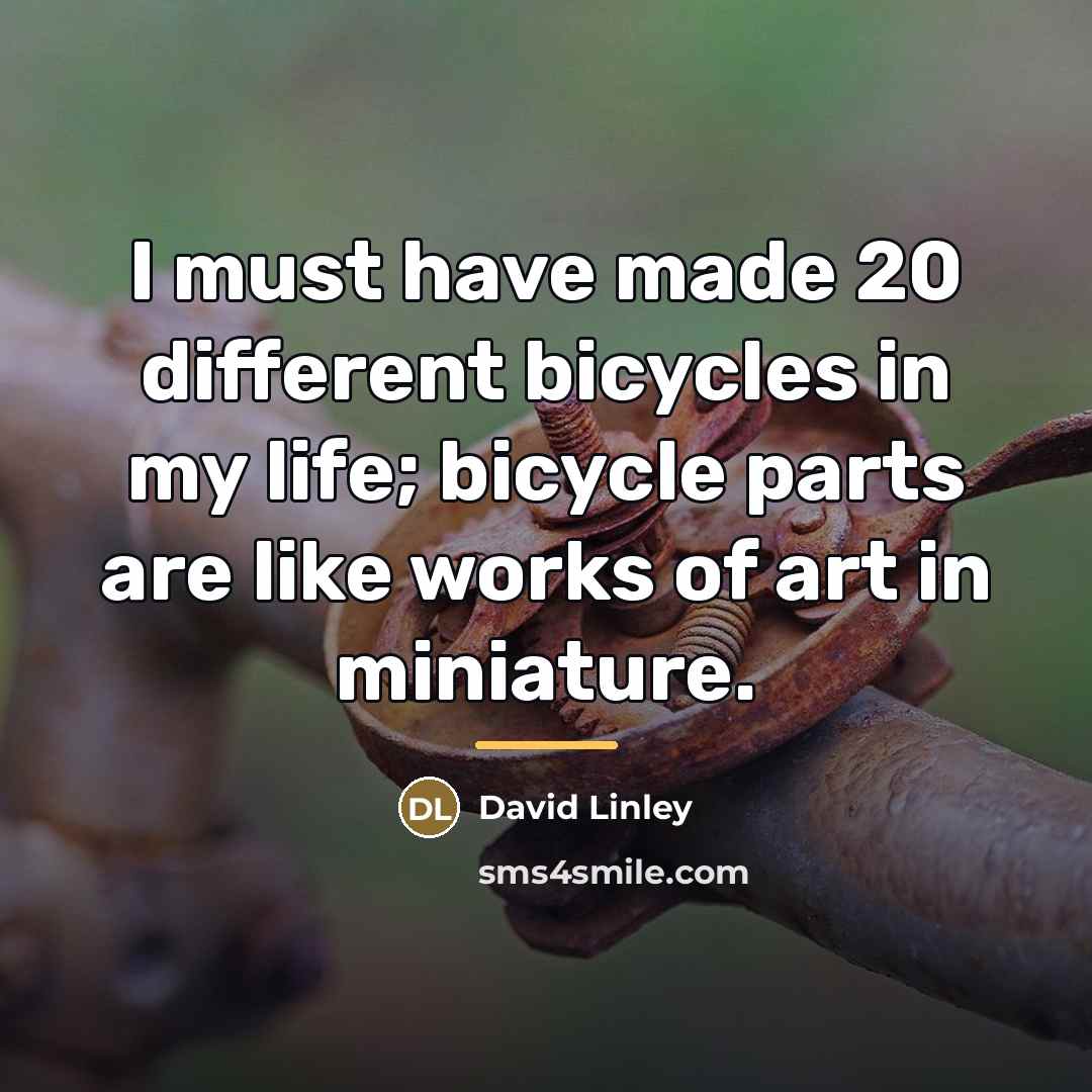 “I must have made 20 different bicycles in my life;…” quote by David Linley