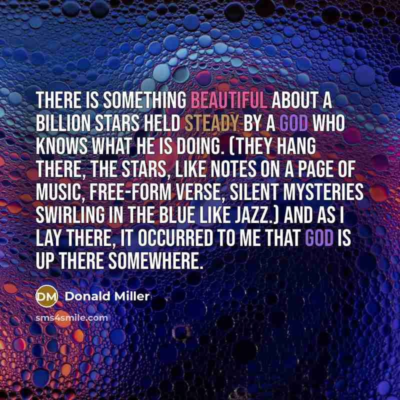 “There is something beautiful about a billion stars held steady…” quote by Donald Miller