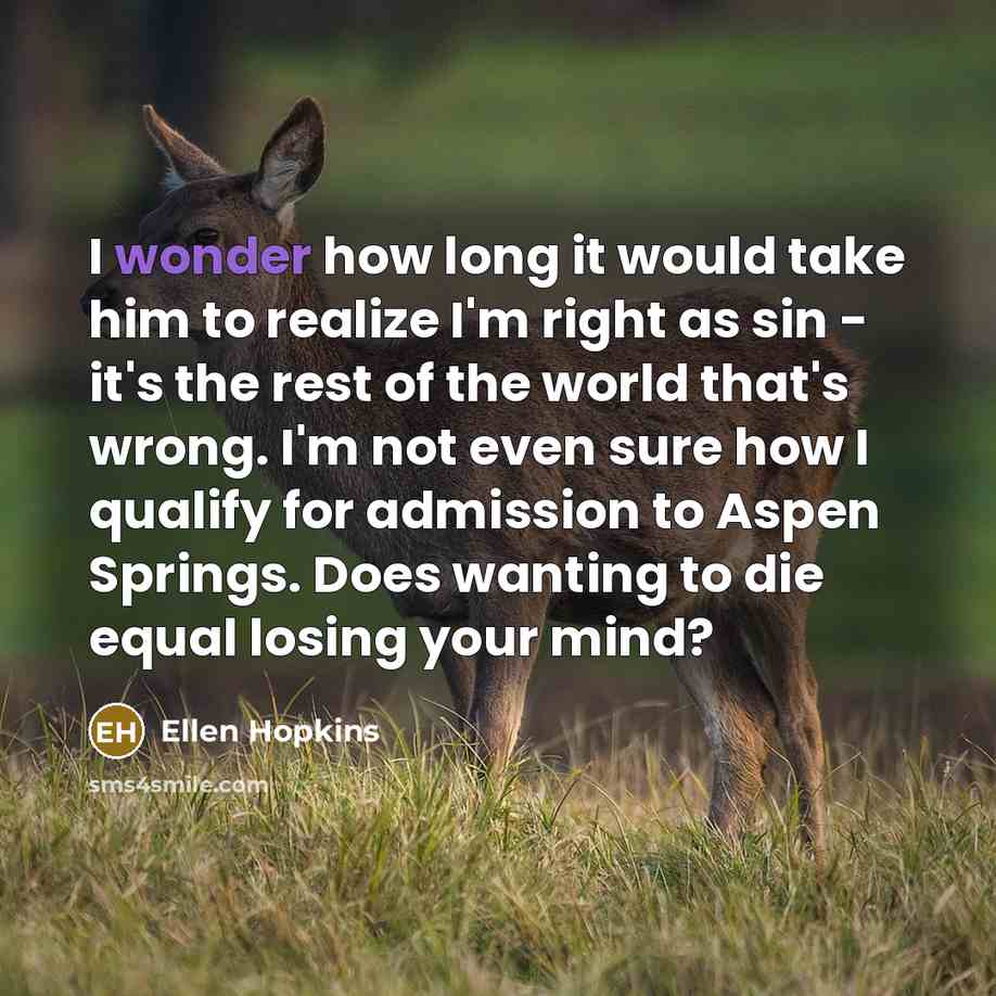 “I wonder how long it would take him to realize…” quote by Ellen Hopkins