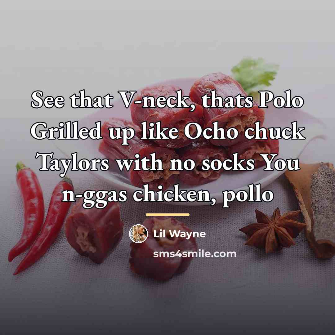 “See that V-neck, thats Polo Grilled up like Ocho chuck…” quote by Lil Wayne