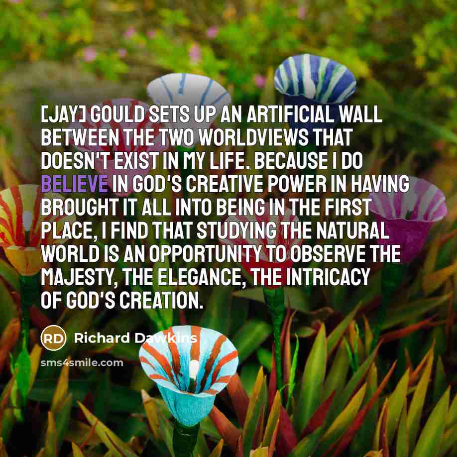 “[Jay] Gould sets up an artificial wall between the two…” quote by Richard Dawkins