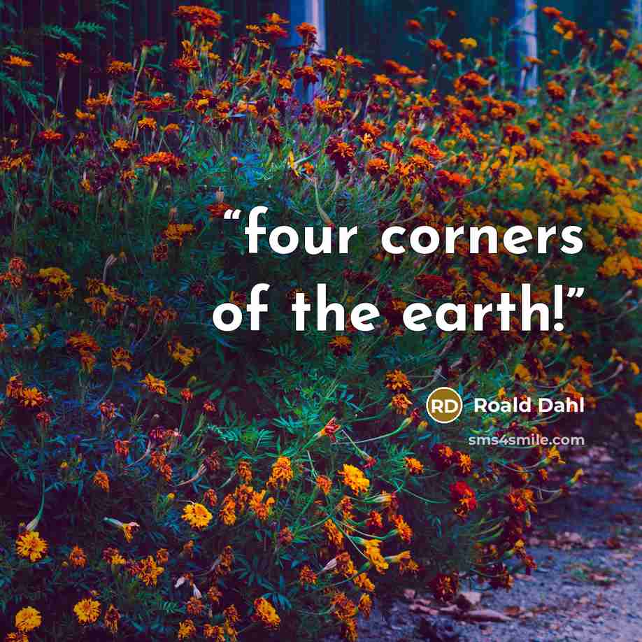 “four corners of the earth!” quote by Roald Dahl