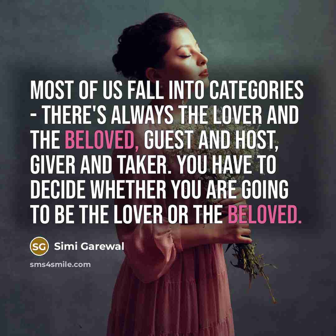 “Most of us fall into categories - there's always the…” quote by Simi Garewal