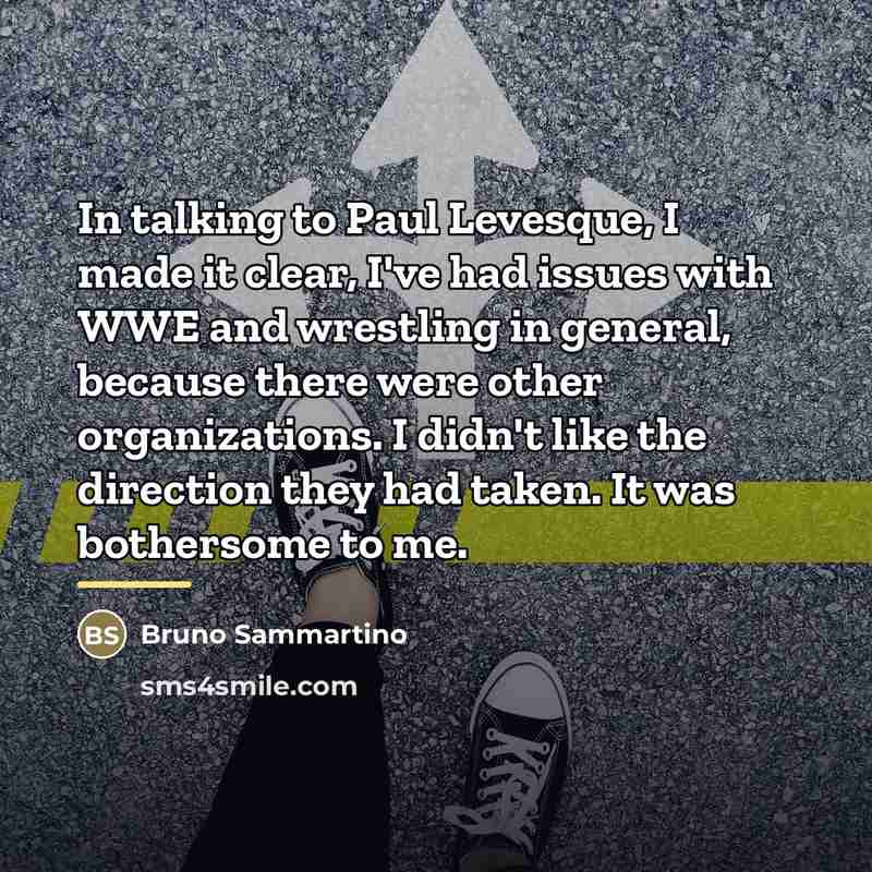 “In talking to Paul Levesque, I made it clear, I've…” quote by Bruno Sammartino