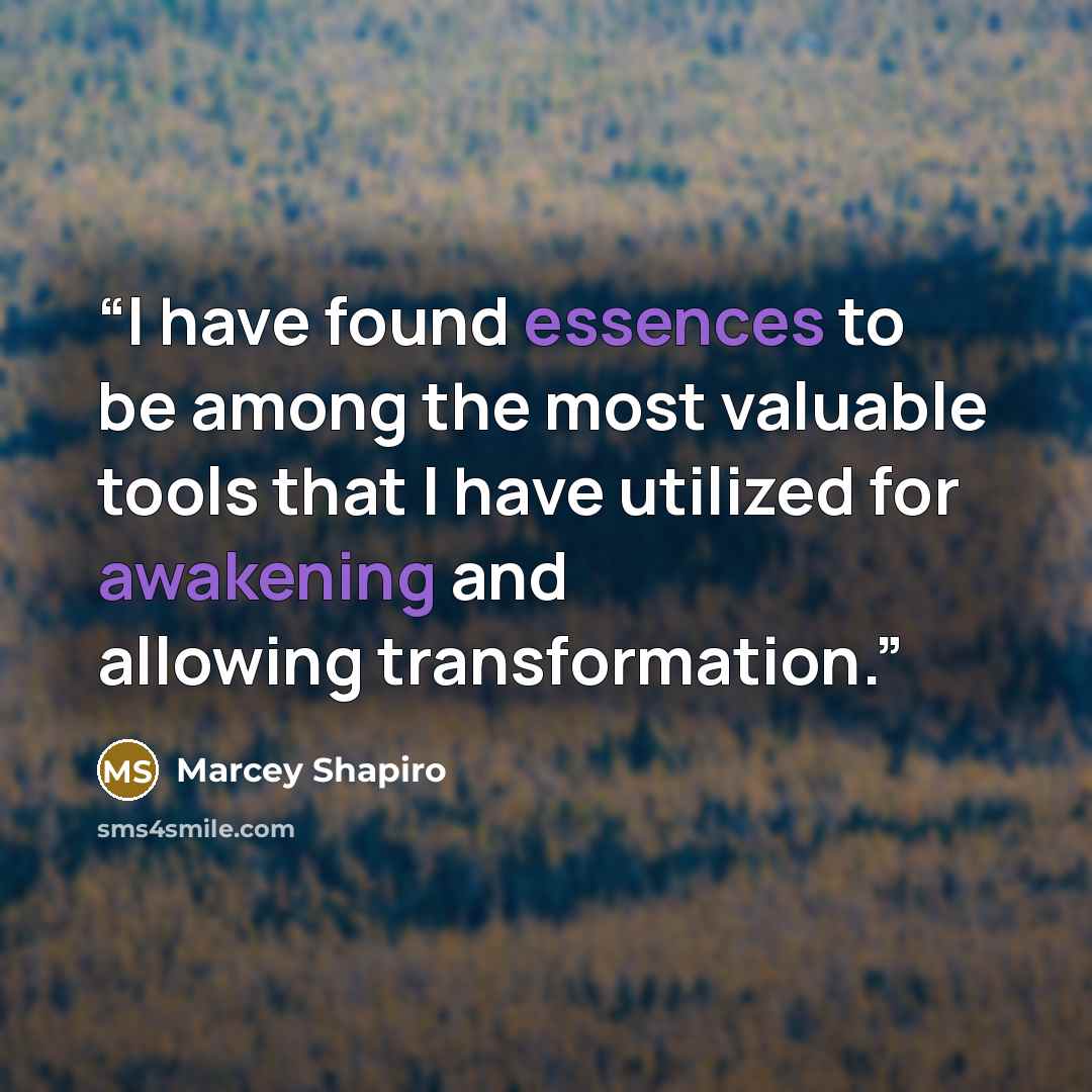 “I have found essences to be among the most valuable tools that I have utilized for awakening and allowing transformation.” quote by Marcey Shapiro
