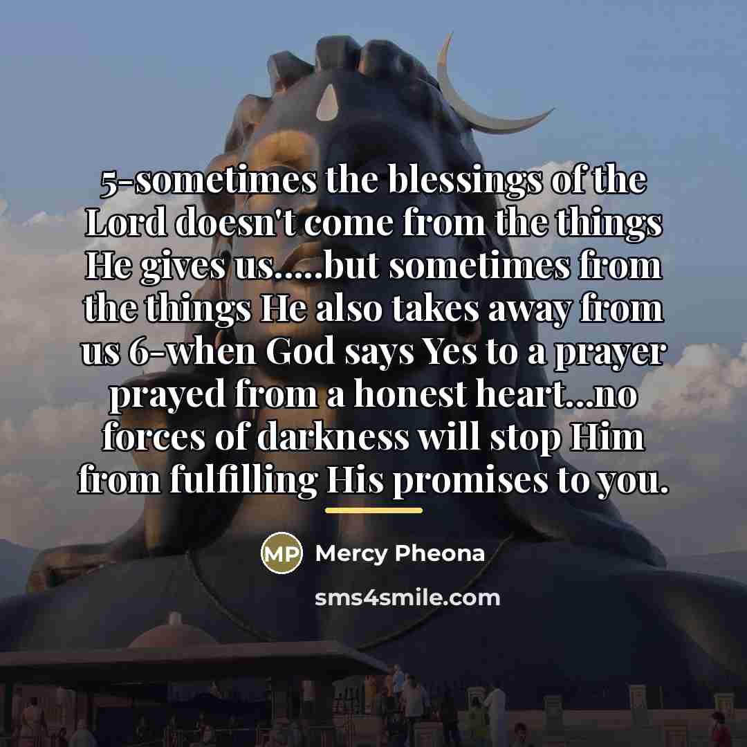 “5-sometimes the blessings of the Lord doesn't come from the…” quote by Mercy Pheona