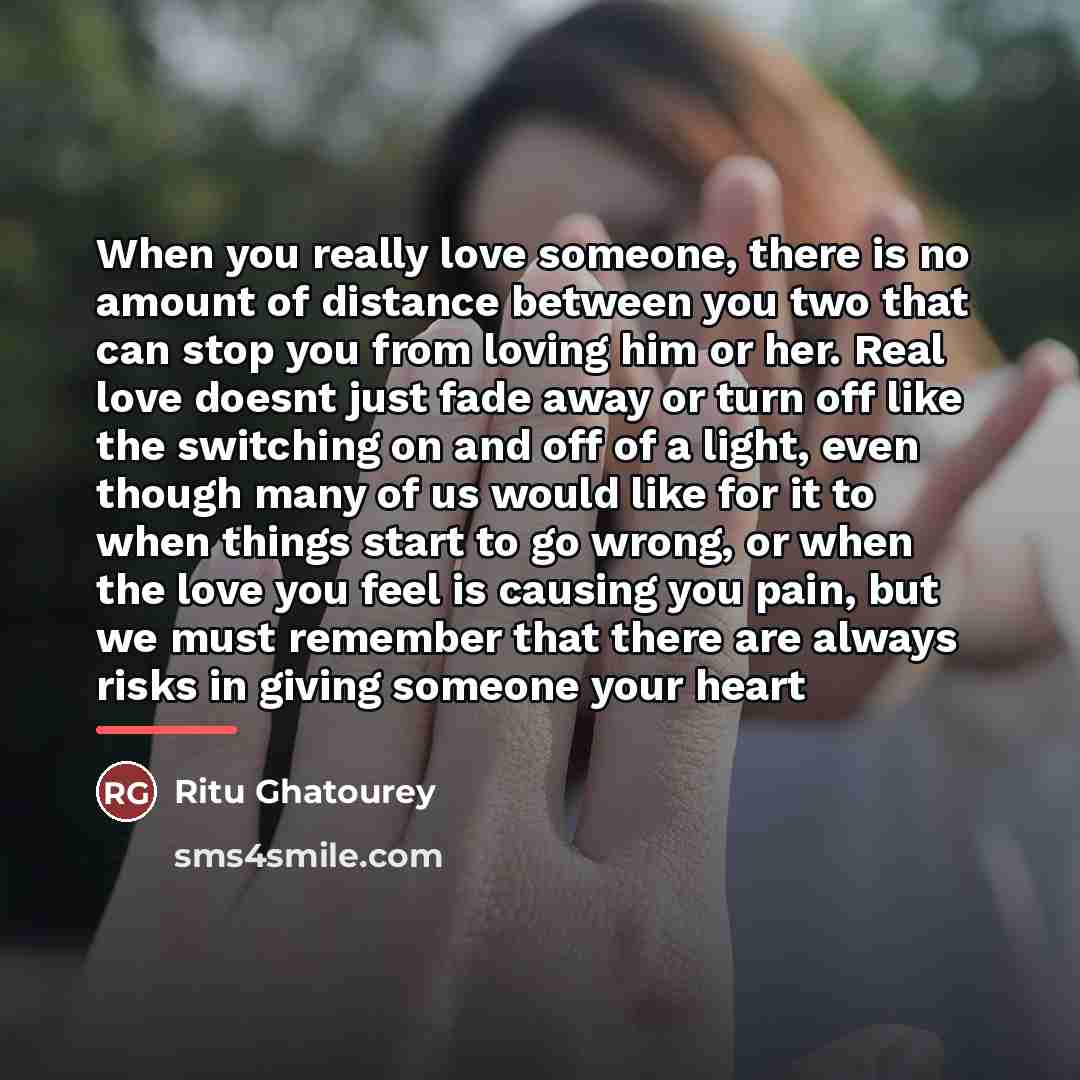 “When you really love someone, there is no amount of…” quote by Ritu Ghatourey