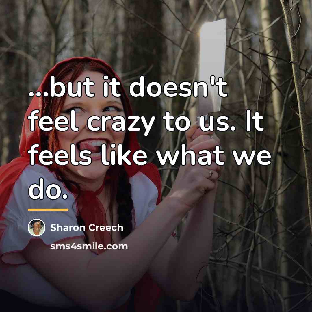 “...but it doesn't feel crazy to us. It feels like…” quote by Sharon Creech