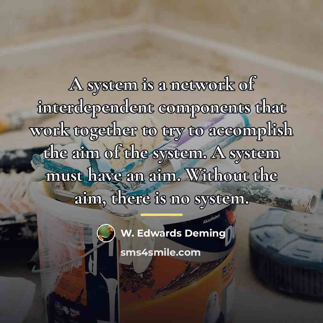 “A system is a network of interdependent components that work…” quote by W. Edwards Deming