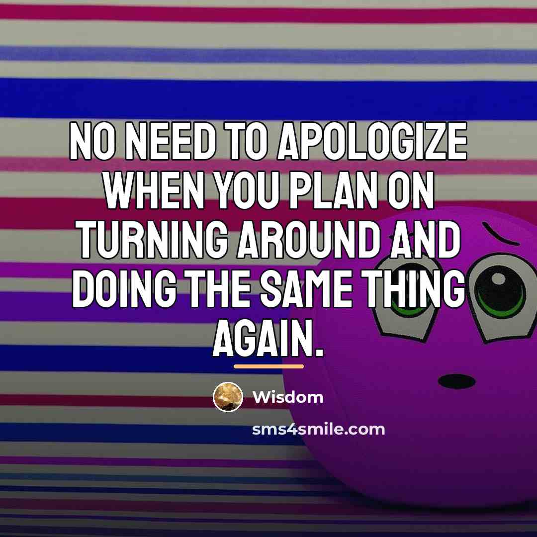 “No need to apologize when you plan on turning around…” quote by Wisdom