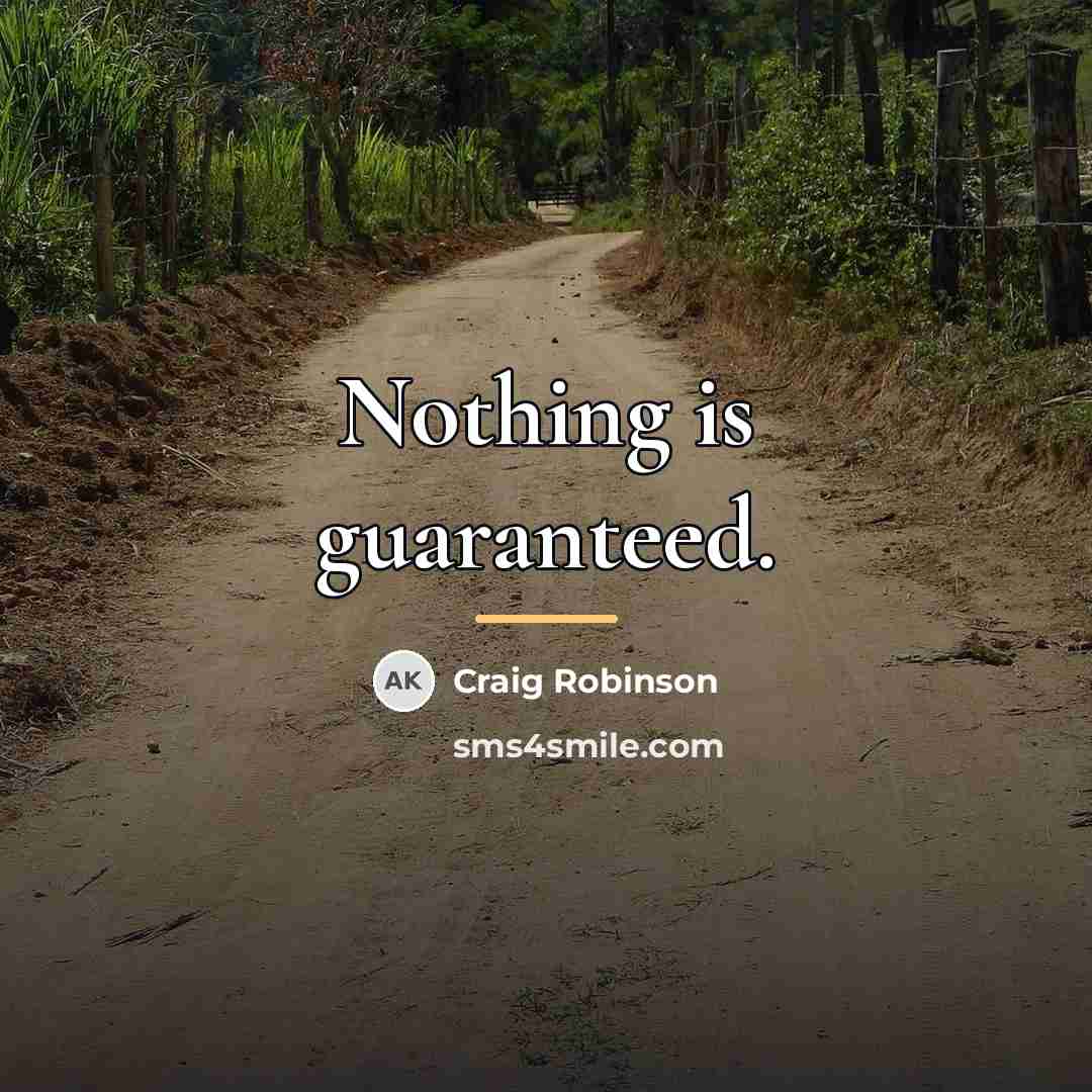 “Nothing is guaranteed.…” quote by Craig Robinson