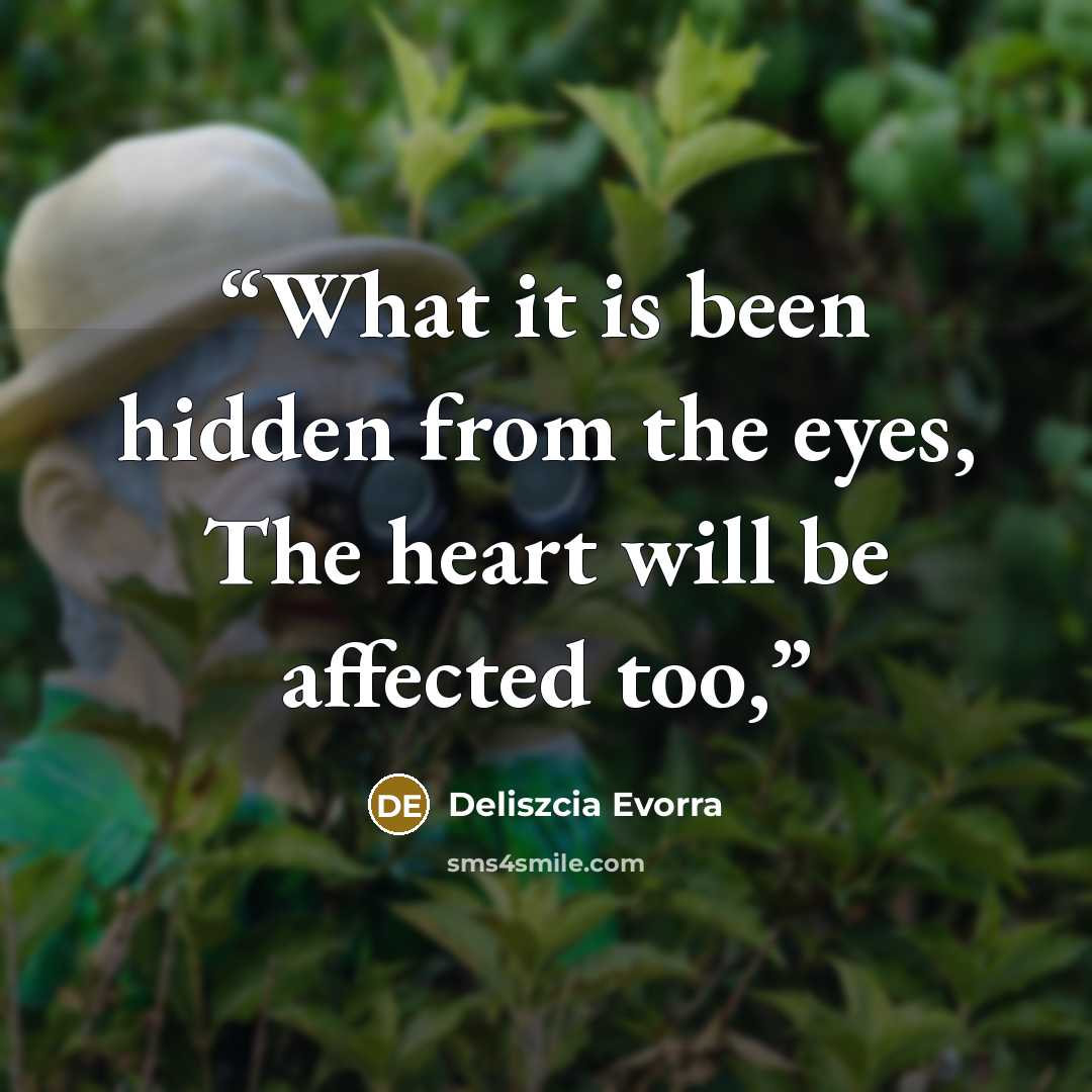“What it is been hidden from the eyes, The heart will be affected too,” quote by Deliszcia Evorra