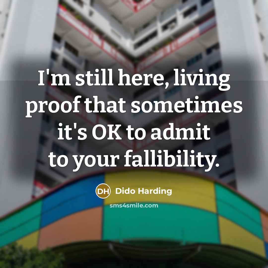 “I'm still here, living proof that sometimes it's OK to…” quote by Dido Harding