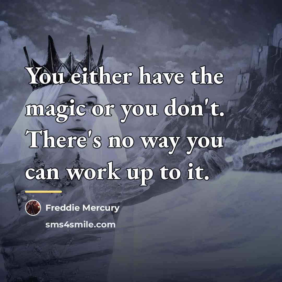 “You either have the magic or you don't. There's no…” quote by Freddie Mercury