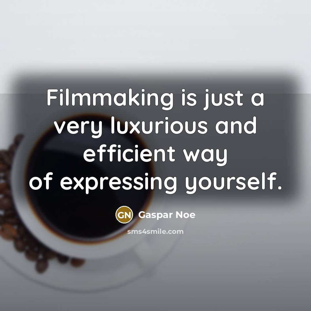 “Filmmaking is just a very luxurious and efficient way of…” quote by Gaspar Noe