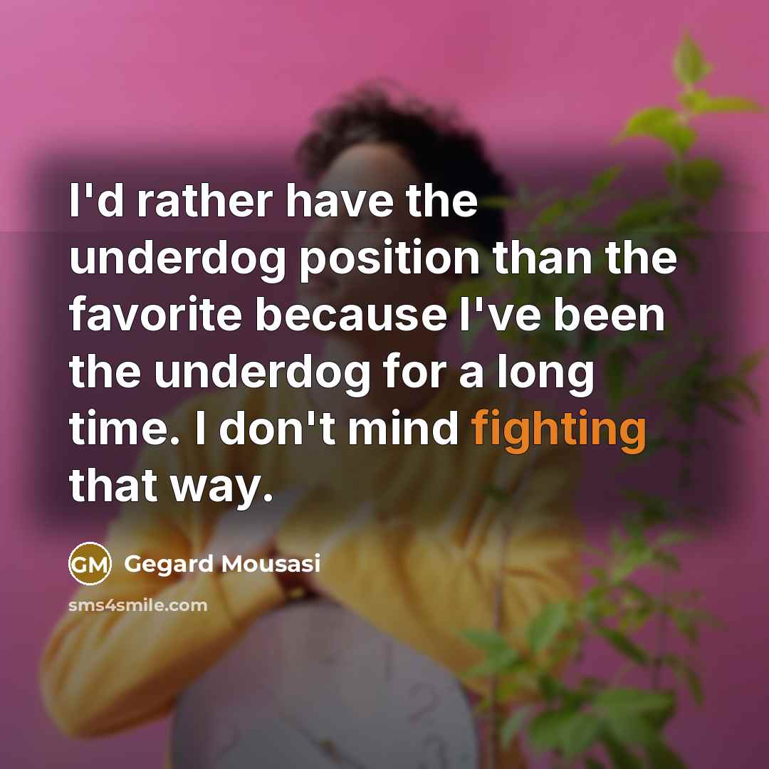 “I'd rather have the underdog position than the favorite because…” quote by Gegard Mousasi
