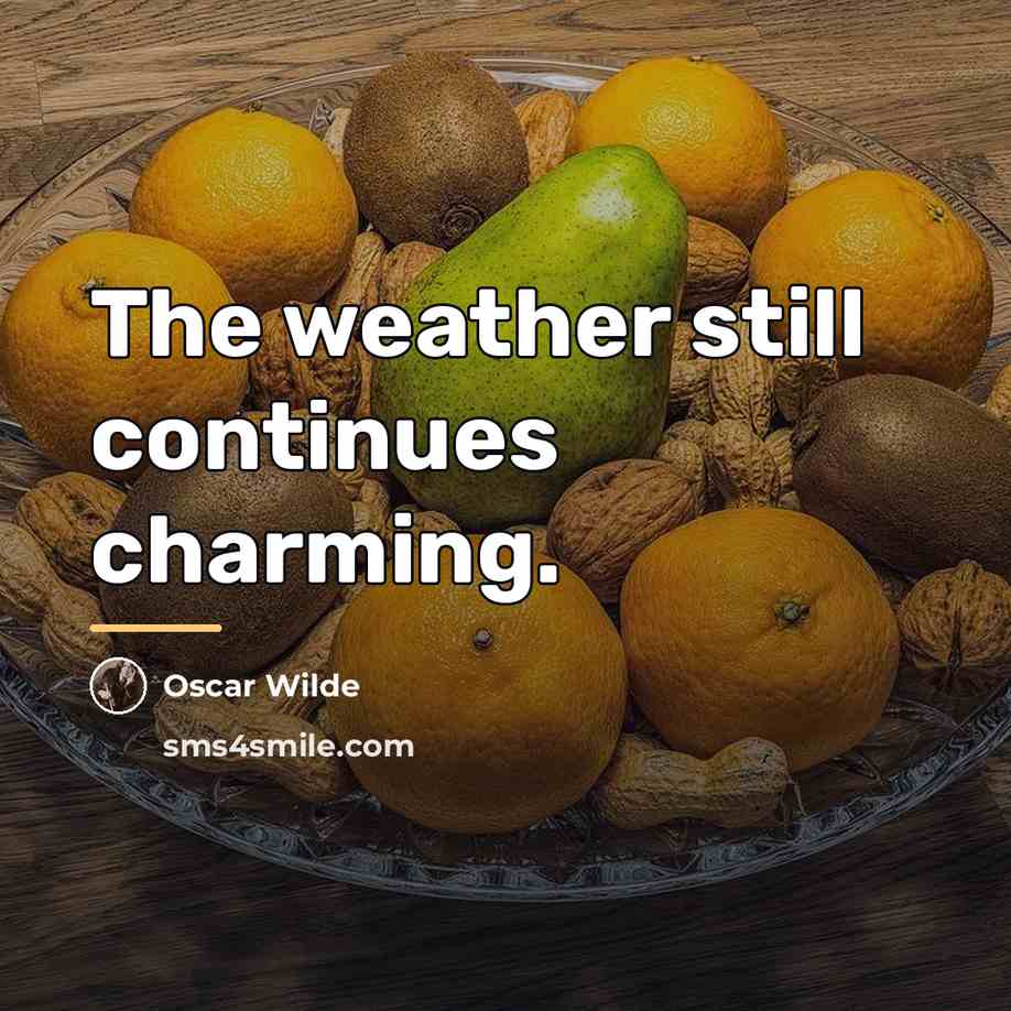“The weather still continues charming.…” quote by Oscar Wilde