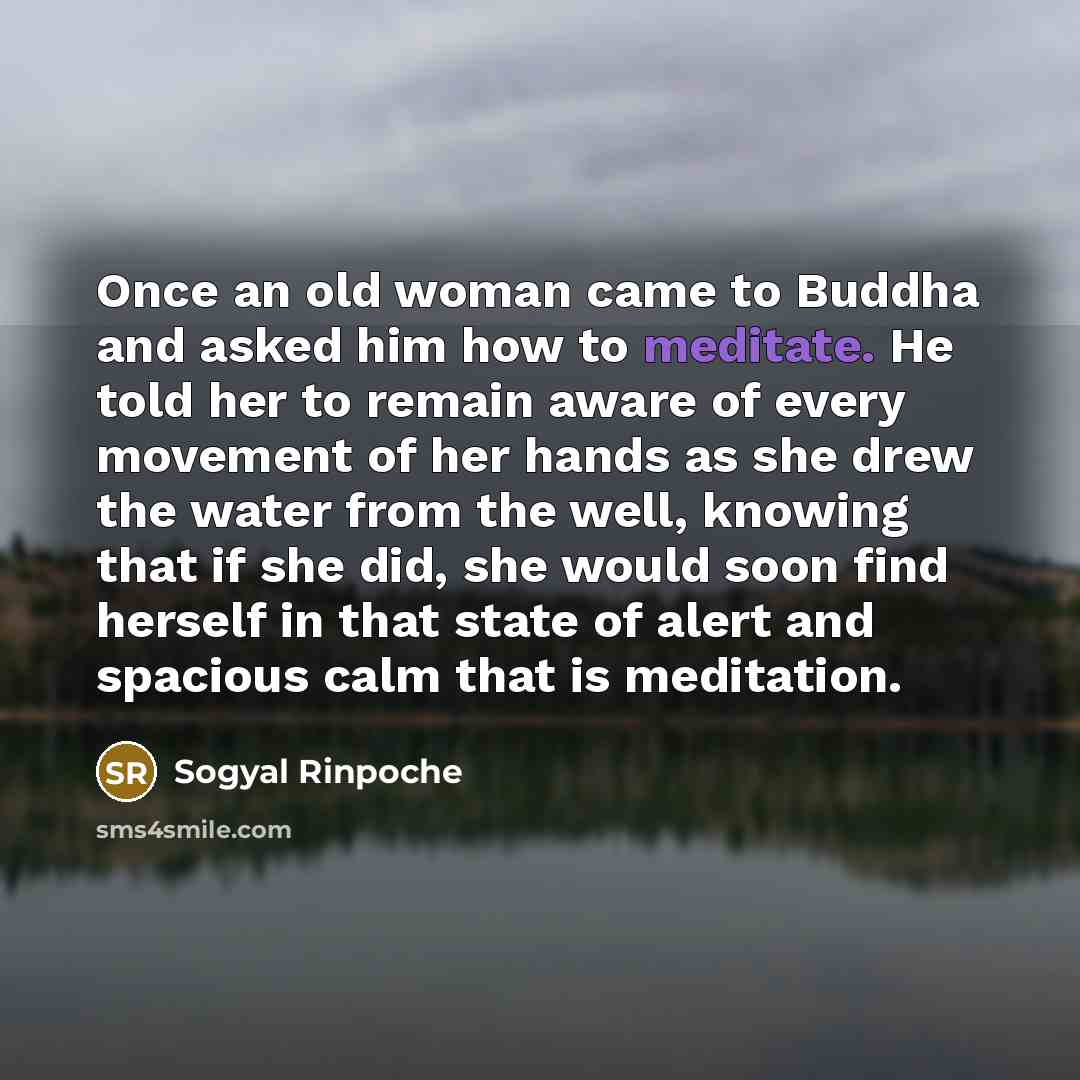 “Once an old woman came to Buddha and asked him…” quote by Sogyal Rinpoche