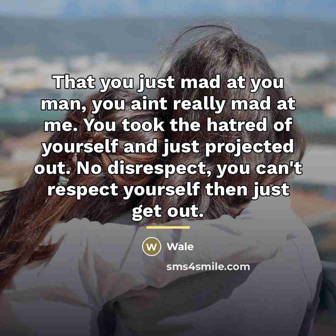“That you just mad at you man, you aint really…” quote by Wale