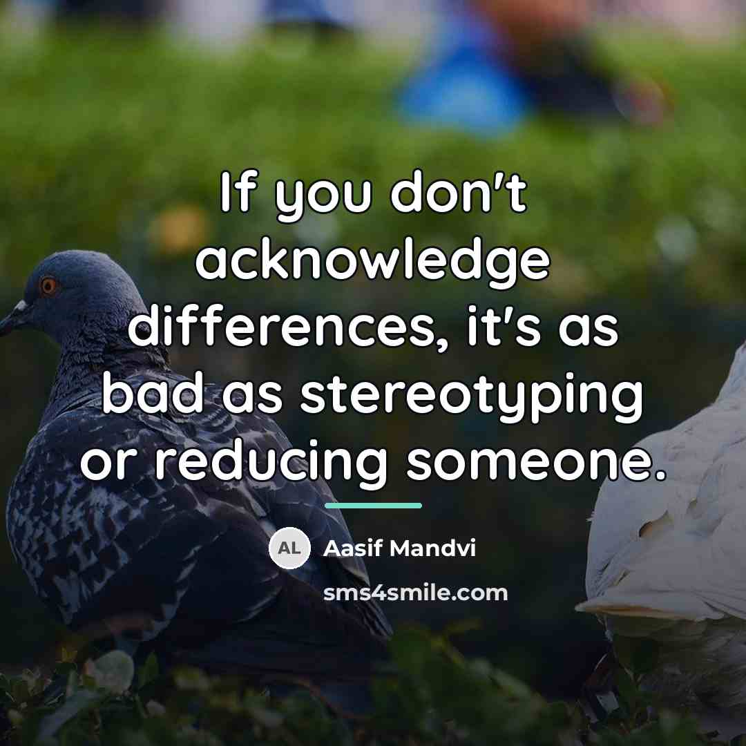 “If you don't acknowledge differences, it's as bad as stereotyping…” quote by Aasif Mandvi