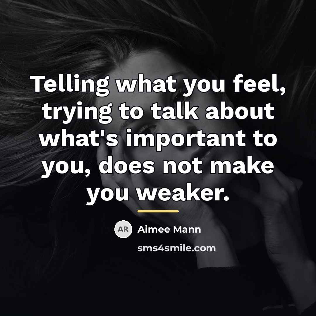 “Telling what you feel, trying to talk about what's important…” quote by Aimee Mann